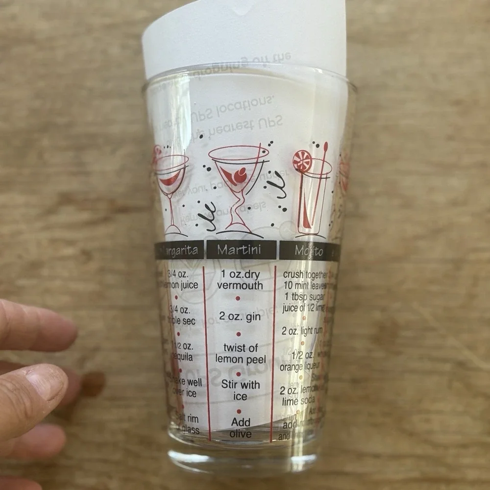 Bartender MIXED‎ DRINK Cocktail RECIPE Bartenders Pint Glass - 12 ounce
